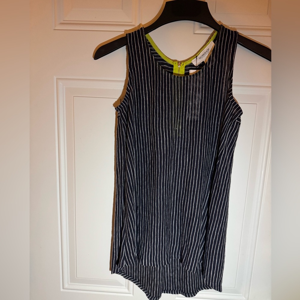 Workshop Navy Blue High Low Top NWT